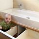 Badezimmer doppeltes Waschbecken mit Baby - Woodstocker Tischlerei - Seefeld Leutasch